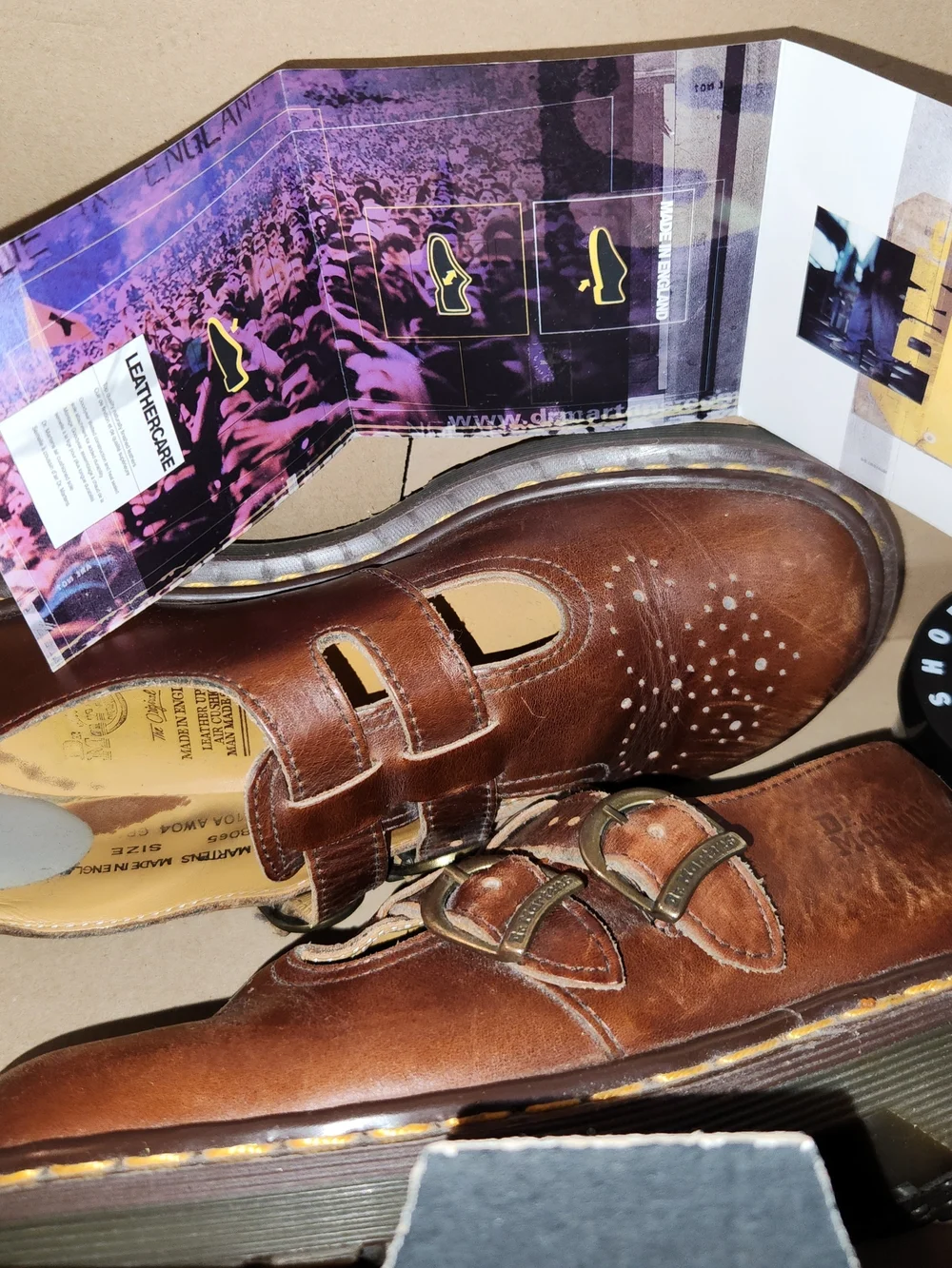 Dr. Martens Brown Leather Double-Strap Loafers #445